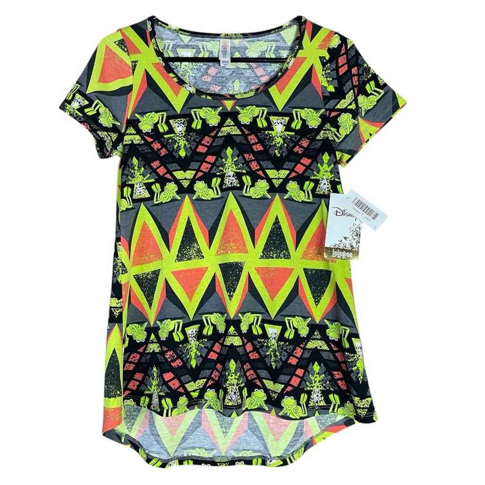 LuLaRoe Disney Kermit the Frog Classic Tee Muppets Geometrical Sz XXS NEW NWT